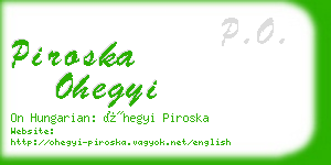 piroska ohegyi business card